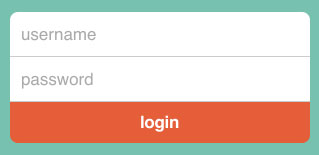 Username és password feliratú helykitöltővel címkézett űrlap képernyőfotója